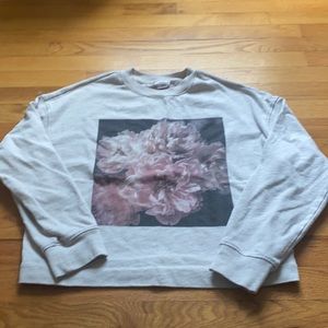 Helena Christensen Floral Cropped Sweatshirt